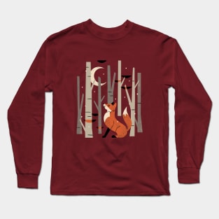 Winter Forest Fox Long Sleeve T-Shirt